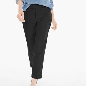 Chico’s So Slimming Serene Cuffed Crop Pants Size 2.5,  14 Cropped Black Slim